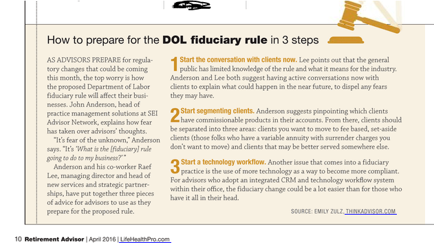 How to prepare for the DOL fiduciary Rule